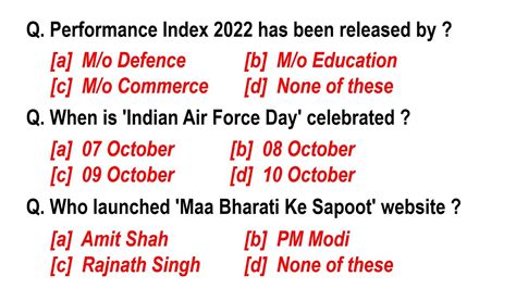 October Monthly Current Affairs 2022 Top 100 Current Affairs