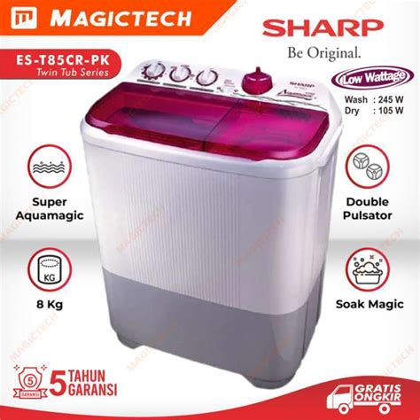 Jual Mesin Cuci Sharp Kg Es T Cr Pk Aquamagic Tabung Manual Cr