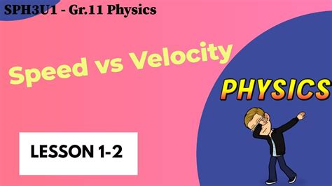 Grade 11 University Physics Speed And Velocity Youtube