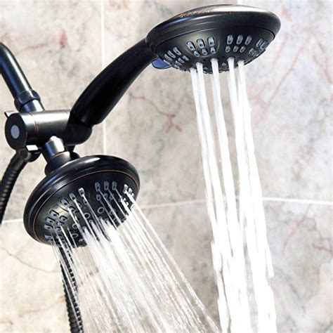 6 Function Dual Shower Head Combo - High Pressure, Adjustable Handheld ...