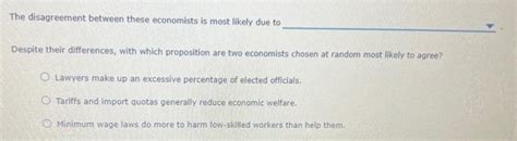 Solved Agreement And Disagreement Among Economists Chegg