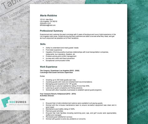 A Hospitality Resume Example That Extends A Warm Welcome Freesumes