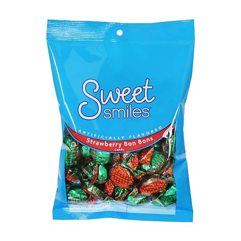 sweet smiles strawberry bon bons filled hard candy  oz