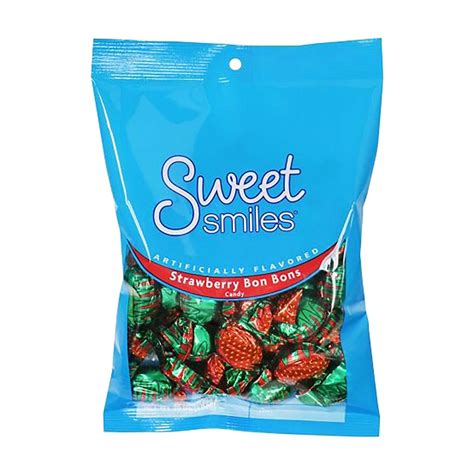 Sweet Smiles Strawberry Bon Bons Filled Hard Candy, 10 oz