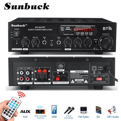 Sunbuck W Home Stereo Amplifier Receiver With Bluetooth Fm Aux