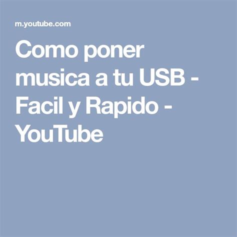 Como Poner Musica A Tu USB Facil Y Rapido YouTube Musica Usb