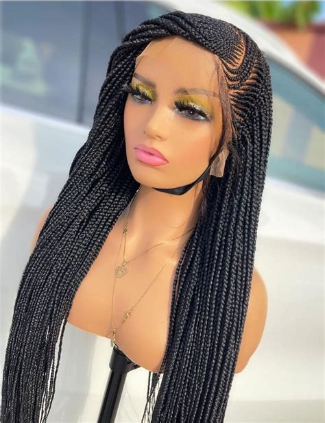 Front Lace Cornrow Wig Box Braided Wig Ombre Wigs Passion Twists Wig