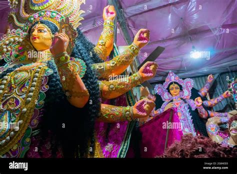 Kolkata West Bengal India 7th October 2018 Clay Idol Of Goddess