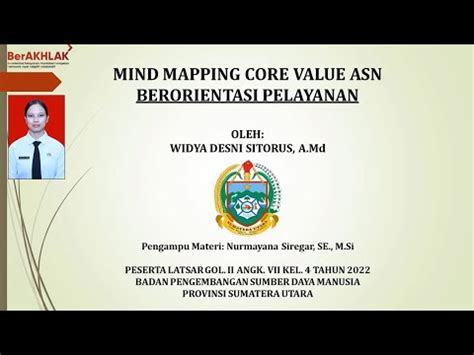 Mind Mapping Core Values Asn Berakhlak Berorientasi Pelayanan Youtube