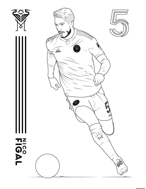 Coloriage Inter Miami Cf Football Nico Figal Player Jecolorie