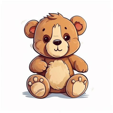 Premium AI Image | a drawing of a brown teddy bear with a brown nose ...