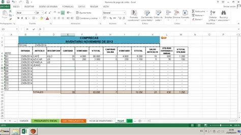 Libro De Inventario En Excel 2013 Youtube