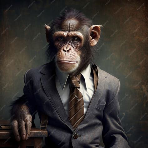 Premium Photo Monkey Of A Dressed In A Formal Business Suit