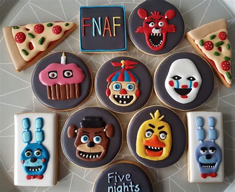 Five Nights At Freddys Themed Cookies 10 Iced Cookies Etsy Uk