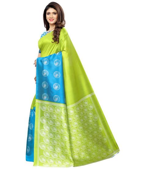 Siril Green Silk Blends Saree Single Buy Siril Green Silk Blends