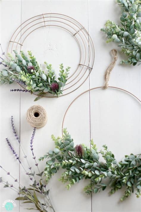 Make Your Own Minimal Spring Wreath Wire Christmas Wreath Diy Spring