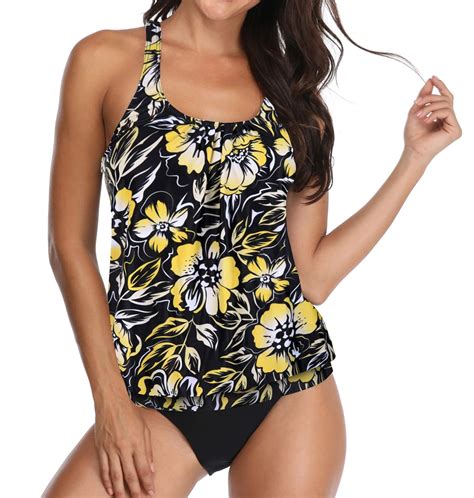 Buy Yonique Blouson Tankini Swimsuits For Women Loose Fit Floral