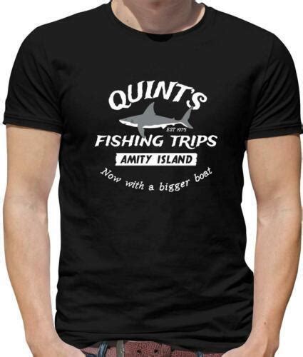 Quints Fishing Trips Mens T Shirt Film Movie Jaws Shark EBay