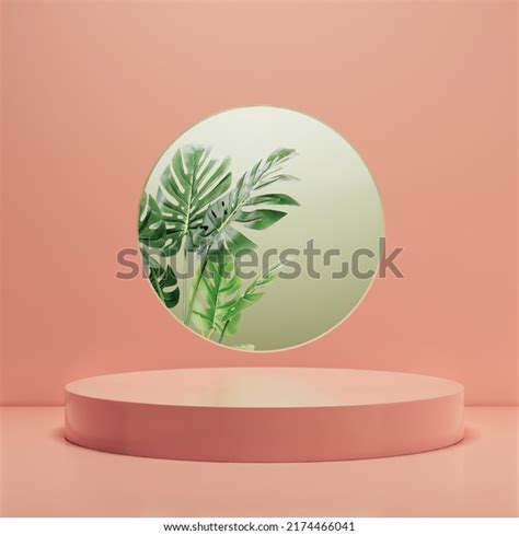 3d 배경 붉은 파스텔 원통형 연단은 스톡 일러스트 2174466041 Shutterstock