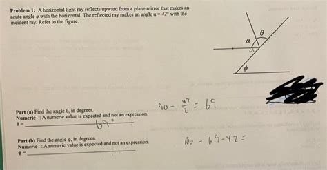 Solved Problem 1 A Horizontal Light Ray Reflects Upward