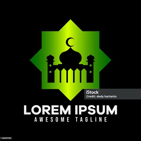 Logo Masjid Ilustrasi Vektor Modern Cocok Untuk Tema Islam Ramadhan Atau Perayaan Islam Gaya