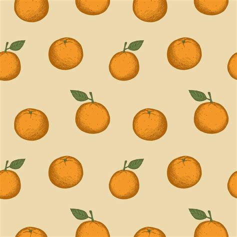 Pattern With Tangerines Seamless Repeating Pattern With Clementines