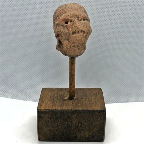 Sold Price Rare Ad Pre Columbian Face Clay Pottery Head