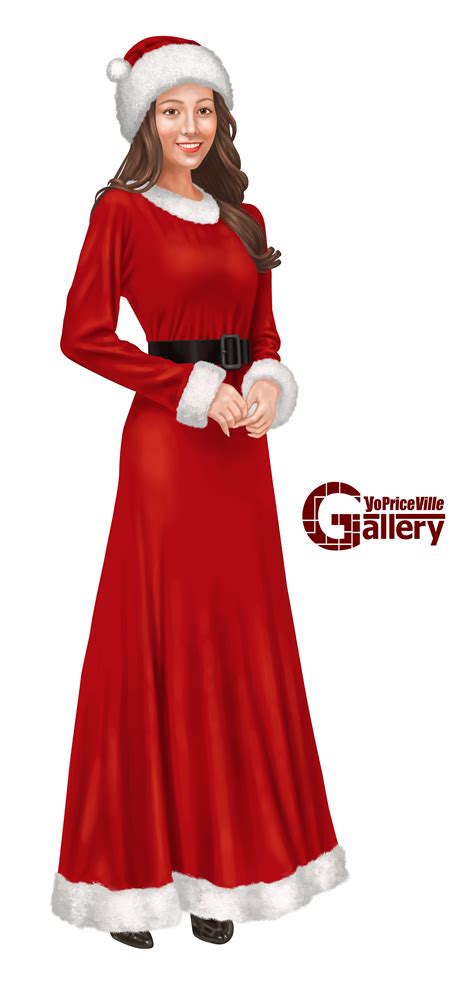 Woman in Christmas Costume Painting PNG Clipart | Gallery Yopriceville
