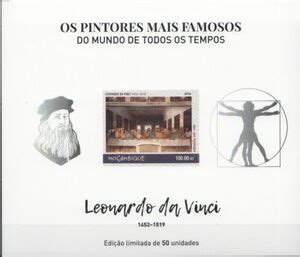 Stamp Paintings By Leonardo Da Vinci Silver Impressions Mozambique