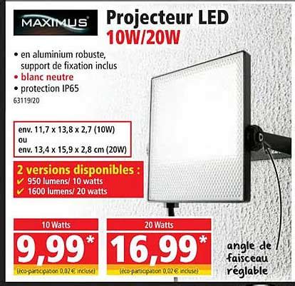 Offre Maximus Projecteur Led 10w Ou 20w Chez Norma