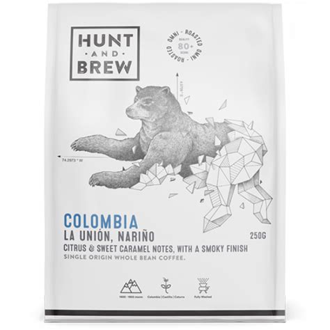 COLOMBIA COFFEE BEANS 250G - Hunt and Brew