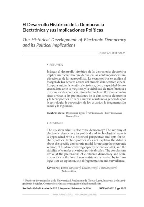 Pdf El Desarrollo Hist Rico De La Democracia Electr Nica Y Sus