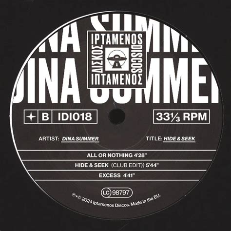 Dina Summer Hide And Seek Ep Vinyl 12 2024 Uk Original Hhv