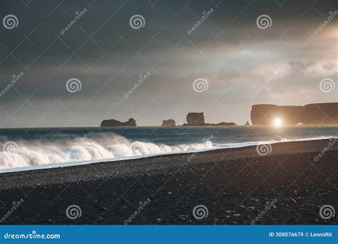 Attractive View Of Reynisfjara Beach Location Cape Dyrholaey Iceland