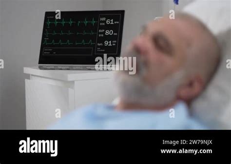 Looped Patient Monitor Displays Vital Signs ECG Electrocardiogram EKG