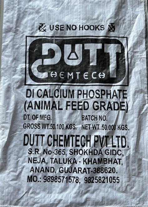 Dicalcium Phosphate Feed Grade Packaging Type Bag Packaging Size 50