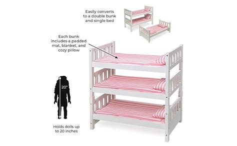 Amazon Badger Basket Toy 1 2 3 Convertible Doll Bunk Bed With