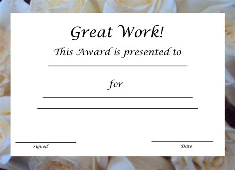 Free Printable Blank Award Certificate Templates