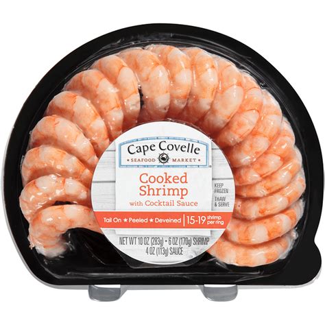 Cape Covelle Seafood Market Cooked Shrimp With Cocktail Sauce 10 Oz