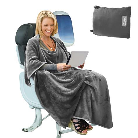 Tirrinia Portable Travel Blanket Airplane Office 4 In 1 Premium Mink