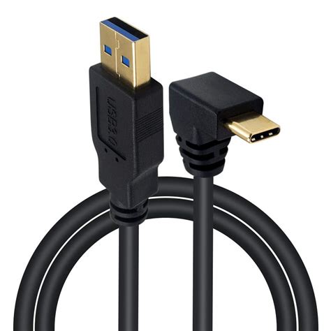 Exuun Type C 90 Degree Cable 1m 33 Ft Usb 30 Type A Male To Usb 31 C Type C Male Upward