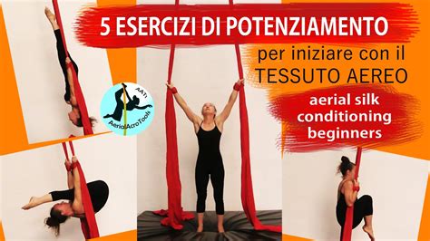 Tessuto Aereo Danza Aerea POTENZIAMENTO PER PRINCIPIANTI Aerial Silk