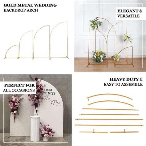 5ft Gold Metal Wedding Arch Chiara Backdrop