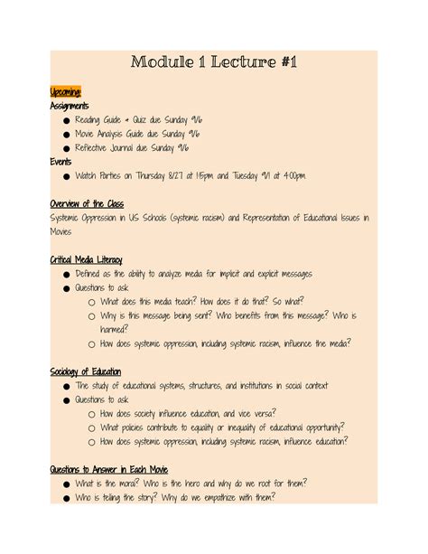 Module 1 Lecture 1 Module 1 Lecture 1 Upcoming Assignments Reading