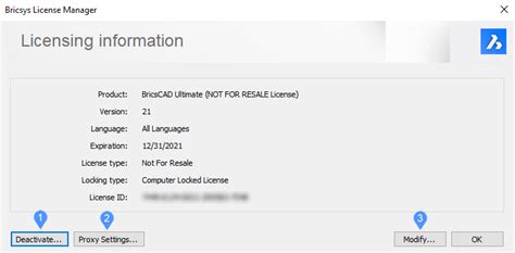 Bricsys License Manager Dialog Box Bricscad Bricsys Help Center