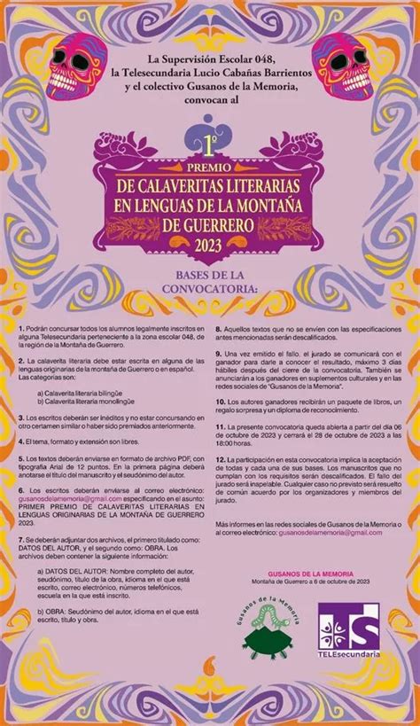 Gusanos De La Memoria Convoca Al Primer Premio De Calaveritas