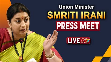 Union Minister Smriti Irani Addresses A Press Conference In Hyderabad