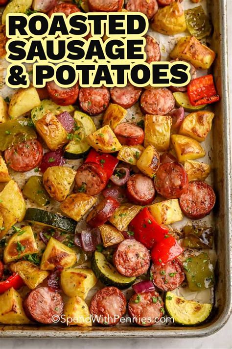 Roasted Sausage Potatoes Sheet Pan Dinners Recipes Easy Sheet Pan