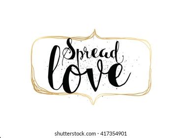 Spread Love Hand Lettering Inscription On Stock Vector Royalty Free