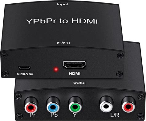 Component To HDMI Converter YPbPr Component 5RCA RGB R L Audio To HDMI